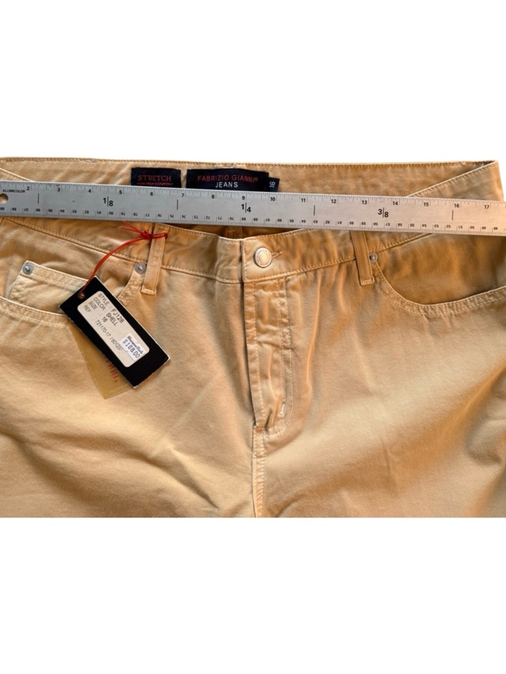 Stretch khaki Jeans Cotton Size 16 Made in USA NWT $188 - Picture 7 of 7